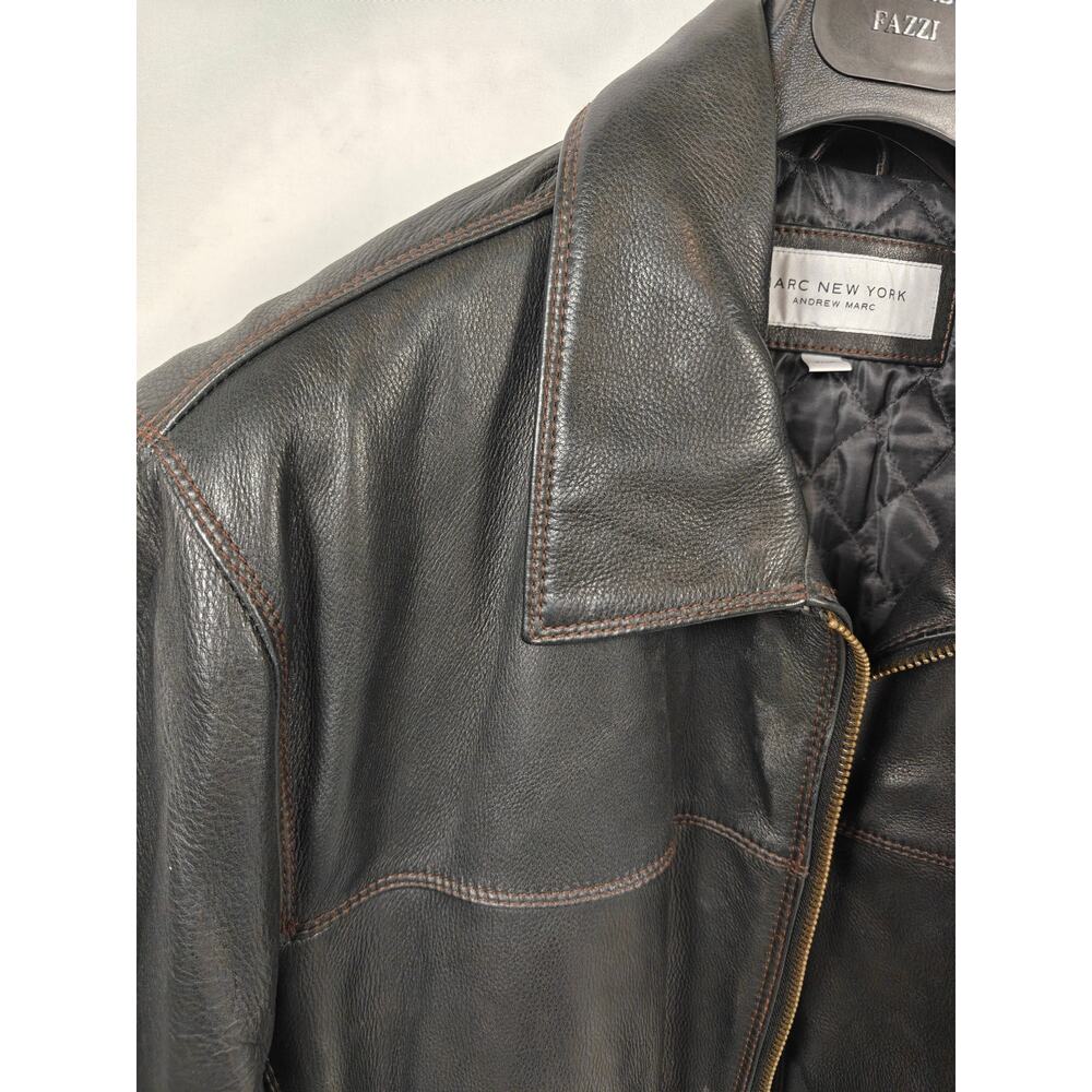 Mens Marc New York Leather Jacket Black 4XLT - Picture 9 of 11